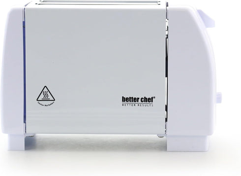 Better Chef Economic 2-Slice Toaster, Darkness Control, Crumb Tray, Fits Bagel Slice, White