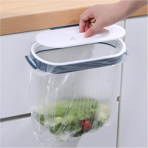 Set 2 of Trash Bag Holder Rack, Hanging Organizer Garbage Bag Holder, & Removable Lid - Multi for Kitchen Cabinet Door