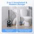 Set: HAMITOR Toilet Bowl Brush Holder Curved Design with Holder for Deep Cleaning Under Rim - Compact Hidden Scrubber
