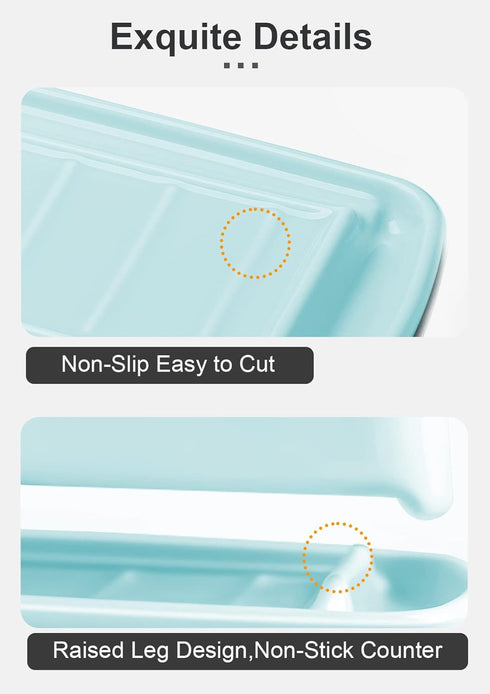 Nucookery Ceramic Butter Dish with Lid | Raised Legs and Non-Slip Strip Design | Porcelain Health | Dishwasher Safe