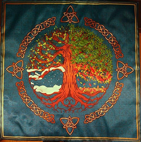 Wiccan Pagan Tradition Seasons Tablecloth (24?24)
