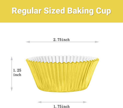 Gifbera Gold Foil Muffin Cupcake Liners, Standard Size, 100-Count