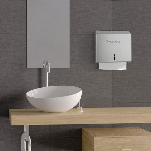 Commercial 300 Fold/280 SUS304 Paper Towel Dispenser Wall Mount: Large Capacity Paper Towel Holder for Bathroom
