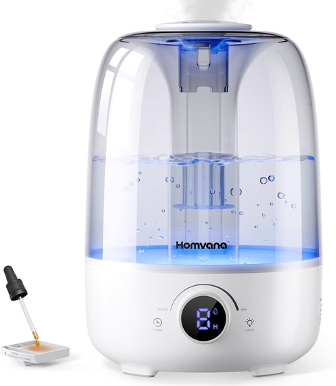 Homvana Humidifiers for Bedroom Diffusers - Top Fill 3.5L Cool Mist Humidifier