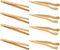 Hysagtek Bamboo Toast Tongs, Wooden Bread & Pickle Serving Tongs, 8 Pack, 7.08 Inches