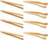 Hysagtek Bamboo Toast Tongs, Wooden Bread & Pickle Serving Tongs, 8 Pack, 7.08 Inches