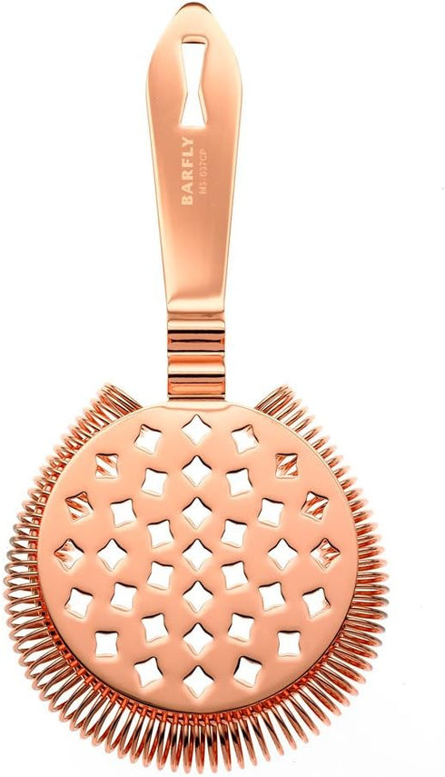 Barfly Classic Hawthorne Spring Bar Strainer, Copper Plated