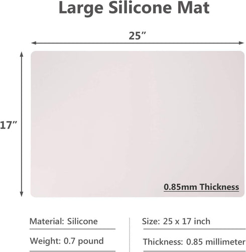 Gartful Silicone Mats for Kitchen Counter, Large Silicone Countertop Protector 25" by 17", Nonskid Heat Resistant Desk Saver Pad, Multipurpose Mat, Table Placemat, Beige, 2PCS by Gartful