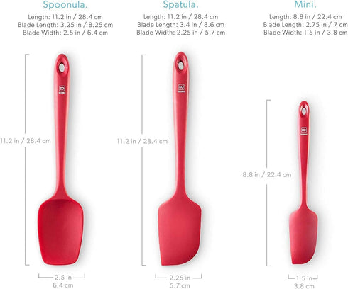 di Oro Living Silicone Spatula Set - 3-piece 600F Heat-Resistant Baking Spoon & Spatulas, Pro Grade Non-stick Rubber