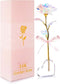 Beferr Galaxy Rose Glass Crystal Flowers with Heart-Shaped Base - Eternal Roses Forever Flowers Gifts for Women Mom,