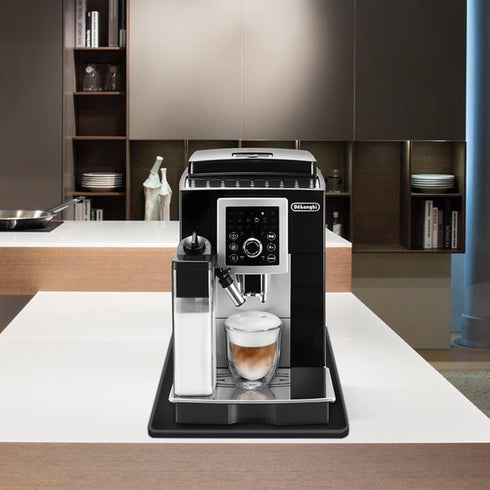 PIVBY Silicone Mat - 18.9 x 11.8" Black Coffee Maker Accessory with Lip for Automatic Machines