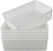 Plastic Storage Trays Baskets, Set of 6 Organizing Baskets, 13.2 x 9.6 x 3.6 Inches (White)