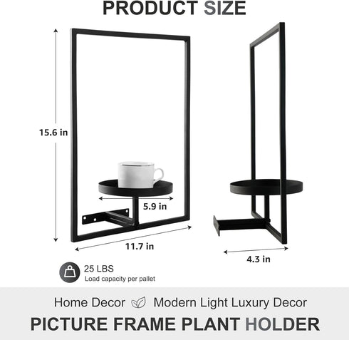 2-pack) Sisher Plant Stand Indoor Outdoor,Window Plant Shelf Picture Frame Wall Plant Stand Metal Wall Plant Shelf Ease