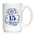 Cheers to 15 Years - Coffee Mug Gifts for Women & Men - 15th Anniversary Party Decor - Large 15oz White
