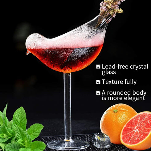 SuproBarware Cocktail Glass - Clear Wine Glasses Set of 2 Goblet Beverage Glass 5 Ounce for Party Wedding