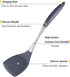 Premium Solid Silicone Spatula, Non Stick Heat Resistant Pancake Turner with Stainless Steel Handle by Lisdripe, Gray