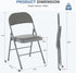 2 Pack Set, DUMOS Folding Chairs with Padded Cushion and Back - PU Leather Stackable Portable Dining Chairs for Home