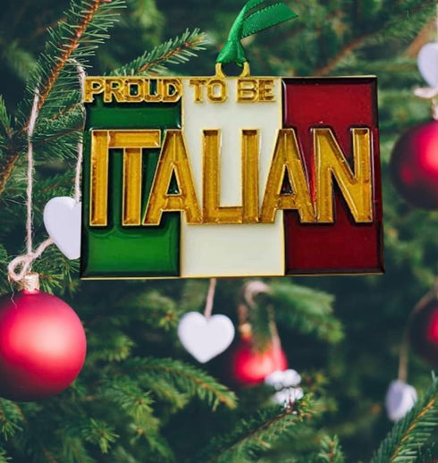 Italy Christmas Tree Ornament - Proud to be Italian Holiday Decoration