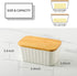 Hasense Large Butter Dish with Lid for Countertop, Farmhouse Ceramic Butter Container with Cover, White Pattern