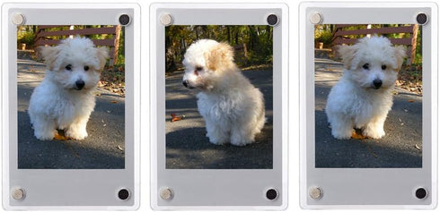 3" Dual Sided Clear Acrylic Refrigerator Magnetic Photo Frame, Compatible with Fujifilm Mini 9 8 8+ 2x3 Photo