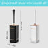 Toilet Brush and Holder, Elegant 2 Pack Silicone Toilet Bowl Brush Set with Ergonomic Long Handle, Modern Bathroom
