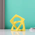 DOVDOV Geometric Cube Knot Decorations, Abstract Geometric Statue, Yellow Home Decor Accents for Room Office Shelf