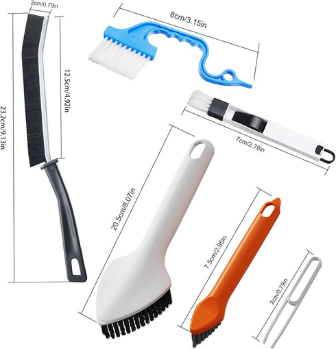 Crevice Cleaning Brush, Hard Bristle 3 in 1 Multifunctional Cleaning Brushes for Small Spaces
