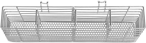 SANNO Utensil Silverware Holder Organizer, 4 Divided Compartments Stainless Steel Cutlery Organizer
