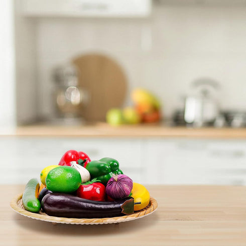 Meiwlong 16 Pcs Fake Vegetables,Realistic Artificial Vegetable and Fruits for Decoration,Fake Veggies Garlic Eggplant