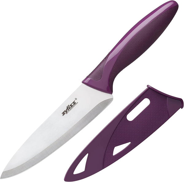 Zyliss Utility Knife - 5.5" Purple Carbon Stainless Steel Blade - Precision Culinary Knife for Cutting & Slicing