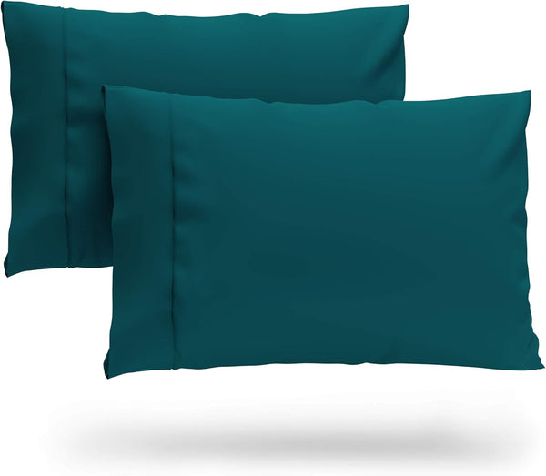 Cosy House Collection Luxury Cooling Rayon Bamboo Blend Pillow Cases - Set of 2, King, Dark Teal, Cooling & Breathable