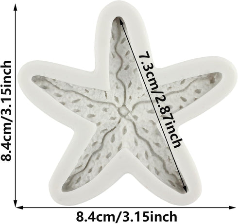 Starfish Silicone Fondant Mold Marine Theme Cake Molds For Sugar Cake Decorating Cupcake Topper Candy Chocolate Gum Paste Polymer Clay