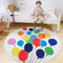 Poowe 3.3FT Colorful Balloon Kids Play Mat Baby Nursery Rug Round Educational Alphabet Soft Area Rug Non Slip