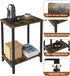 Tigerden 2 Tier Side Table, Heavy Duty End Table with Shelves, Narrow nightstand Table for Small Spaces, Record Player