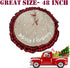 AISENO 48 Inch Christmas Tree Skirt Linen Burlap Buffalo Plaid Edge Decoration for Merry Christmas