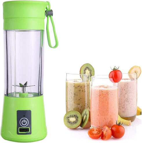 ISA Portable Blender for Shakes & Smoothies, Cordless Mini Travel Juicer Cup Mixer, 13oz USB Rechargeable (GREEN)