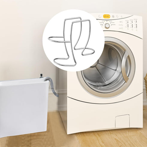 Washing Machine Drain Hose Holder, Adjustable Shape Drain Hose Holder Clamp Hook, 304 Stainless Steel Laundry Tub Hose Guide Clip, Universal Utility Sink Hose Clamp Fits All Drain Hose