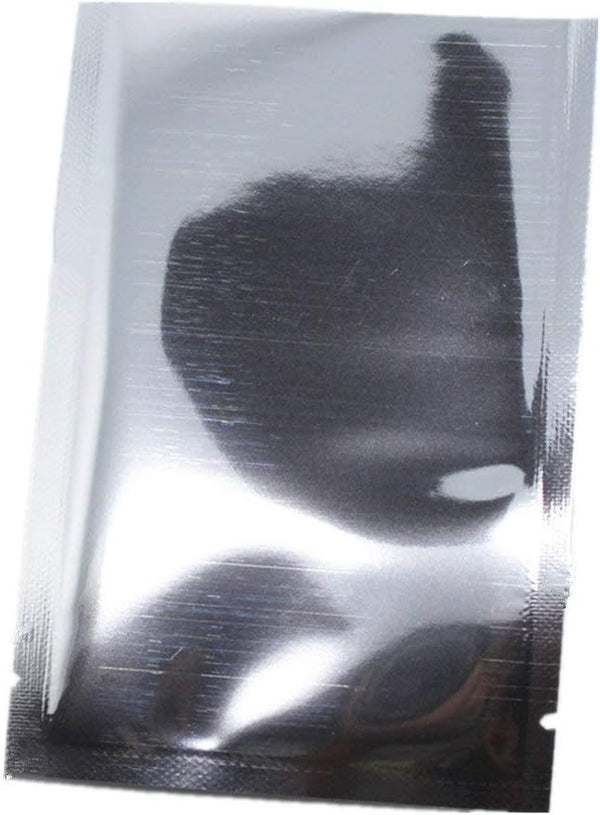 PABCK 100 Pack Silver Foil Pouch Heat Seal Bulk Food Storage Bags, 3.5x5.1 inch (Usable Size 3.15x4.7 inch)