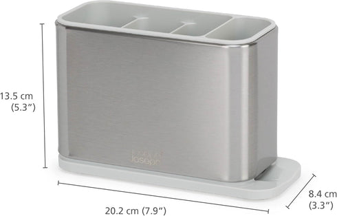 Joseph Joseph Surface Kitchen Sink Cutlery Drainer - Utensil Holder with Draining Base, Stainless Steel Storage