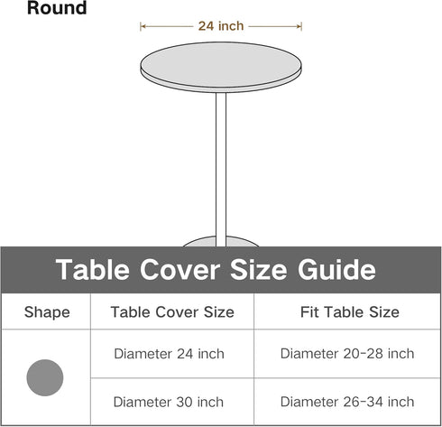 24 Inch Small Round Fitted Table Cover Cocktail Table Topper Cap Elastic Tablecloth Stretch Spandex Tables Cloth