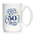 Cheers to 50 Years Coffee Mug - Gifts for Women & Men, 50th Anniversary Party Decor, Large 15oz White Ceramic