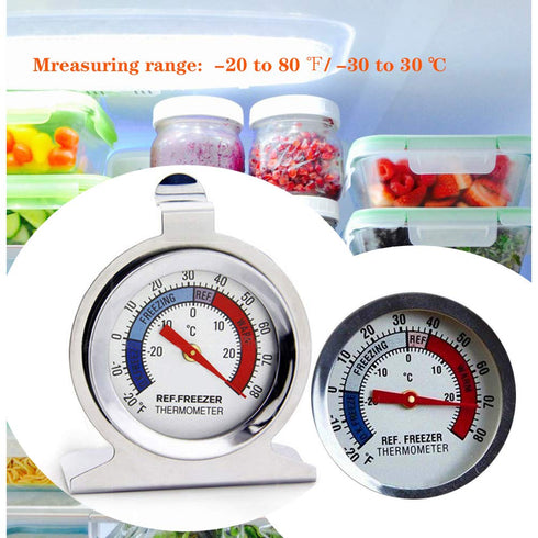 Aulufft Refrigerator Freezer Thermometer, 6 Pack Classic Series Large Dial Internal Temperature Gauge for Kitchen