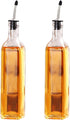 DLD 16oz Glass Olive Oil Bottle Dispenser - Oil and Vinegar Cruet with Pourers, 473ml