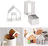 KALAIEN 3Pcs Mini House Mold Gingerbread Cookie Cutter Set, Stainless Steel, Cupcake Chocolate (Small)