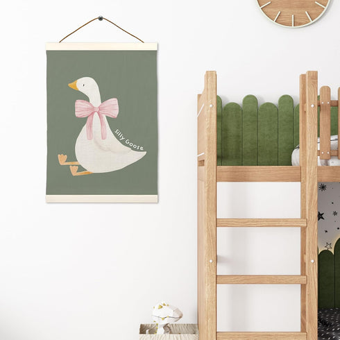 12x16 inch, LKETW Silly Goose Wall Art Poster Hanger Frame Goose Decor, Goose Gifts, Cute Goose Wall Art for Room, Bow