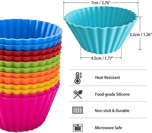 Utoolmart Silicone Baking Cups, Yellow Reusable Silicone Baking Cups, Non-stick Cake Molds Set for Party Halloween Christmas Bakery Molds Supplies, 5 Pcs