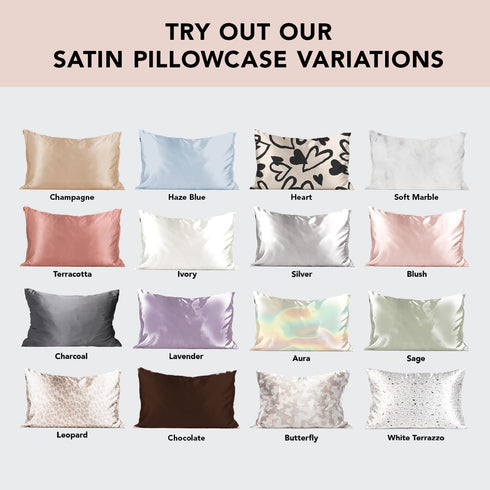 Kitsch Satin Pillowcase with Zipper for Hair & Skin, Queen Size, Blush, Machine Washable, Cooling, Wrinkle-Free