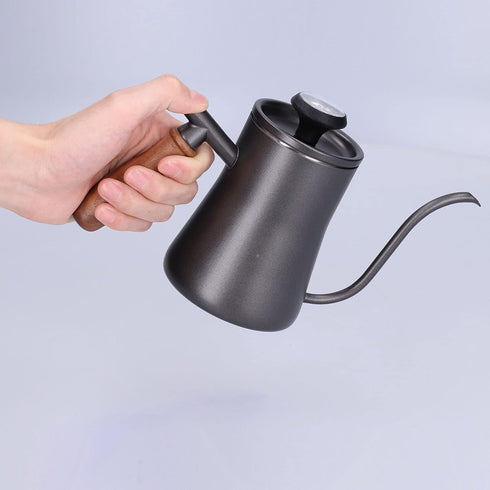 Coffee Kettle - Hand Breathe Stainless Steel Pot with Fine Mouth for 550Ml Pour Over Coffee Makers (Black)
