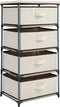 Juvale 4-Tier Tall Closet Dresser with Drawers - Small Fabric Storage Organizer for Bedroom (Beige)