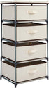 Juvale 4-Tier Tall Closet Dresser with Drawers - Small Fabric Storage Organizer for Bedroom (Beige)